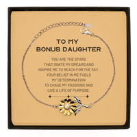Load image into Gallery viewer, Bonus Daughter Sunflower Bracelet - You are the stars that ignite my dreams | Birthday Gift
