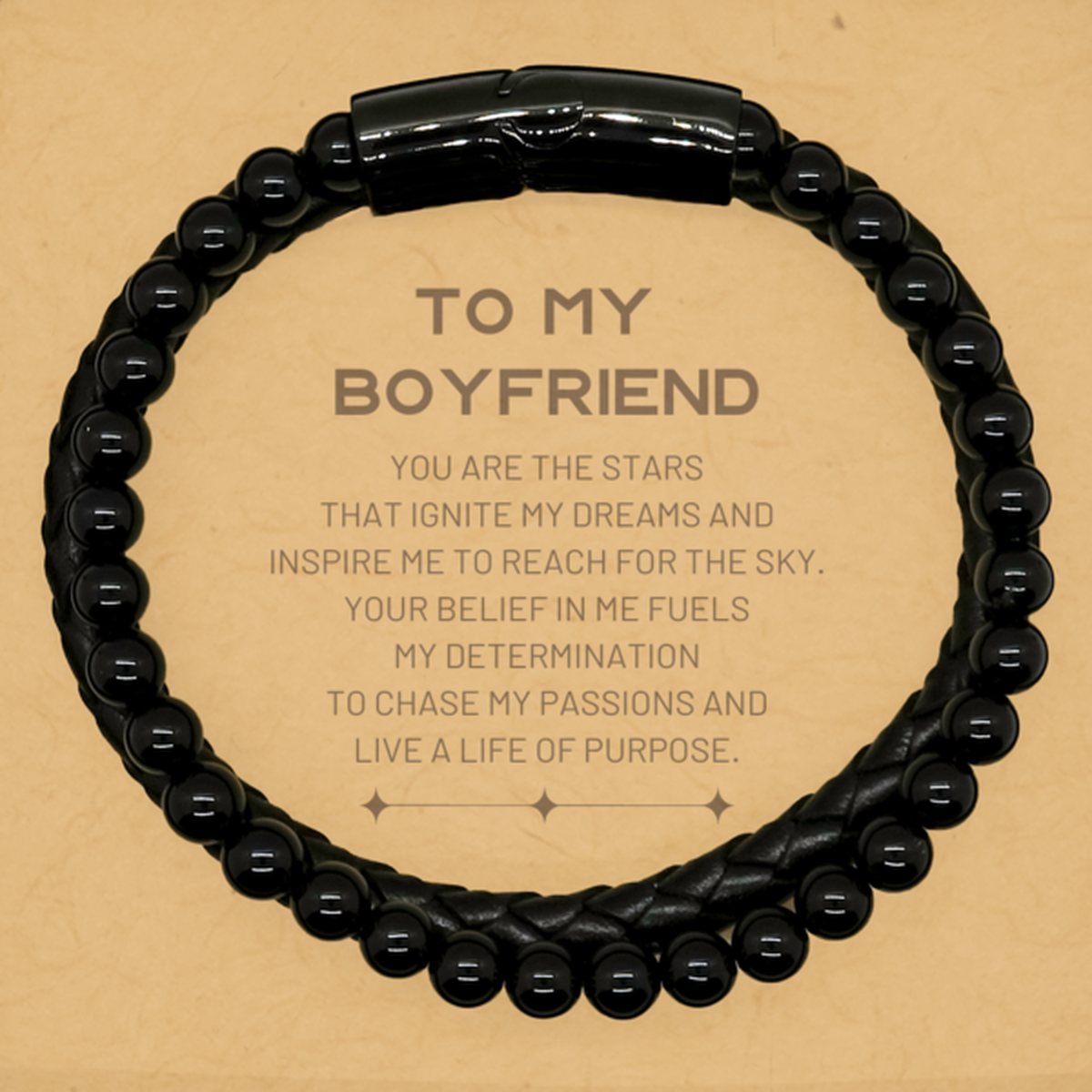 Boyfriend Stone Leather Bracelet - You are the Stars | Birthday Gift