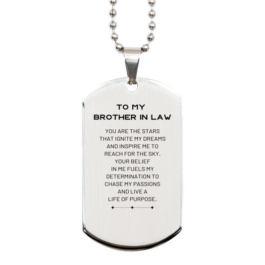 Brother In Law Silver Dog Tag Necklace - You Are The Stars | Birthday Gift