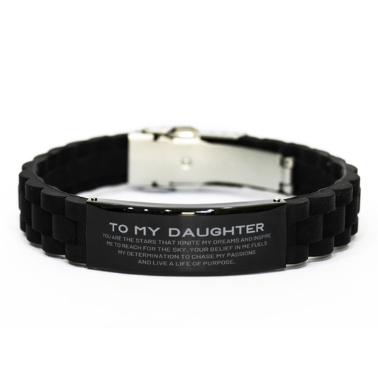 Daughter Black Engraved Bracelet - You are the Stars | Birthday Gift