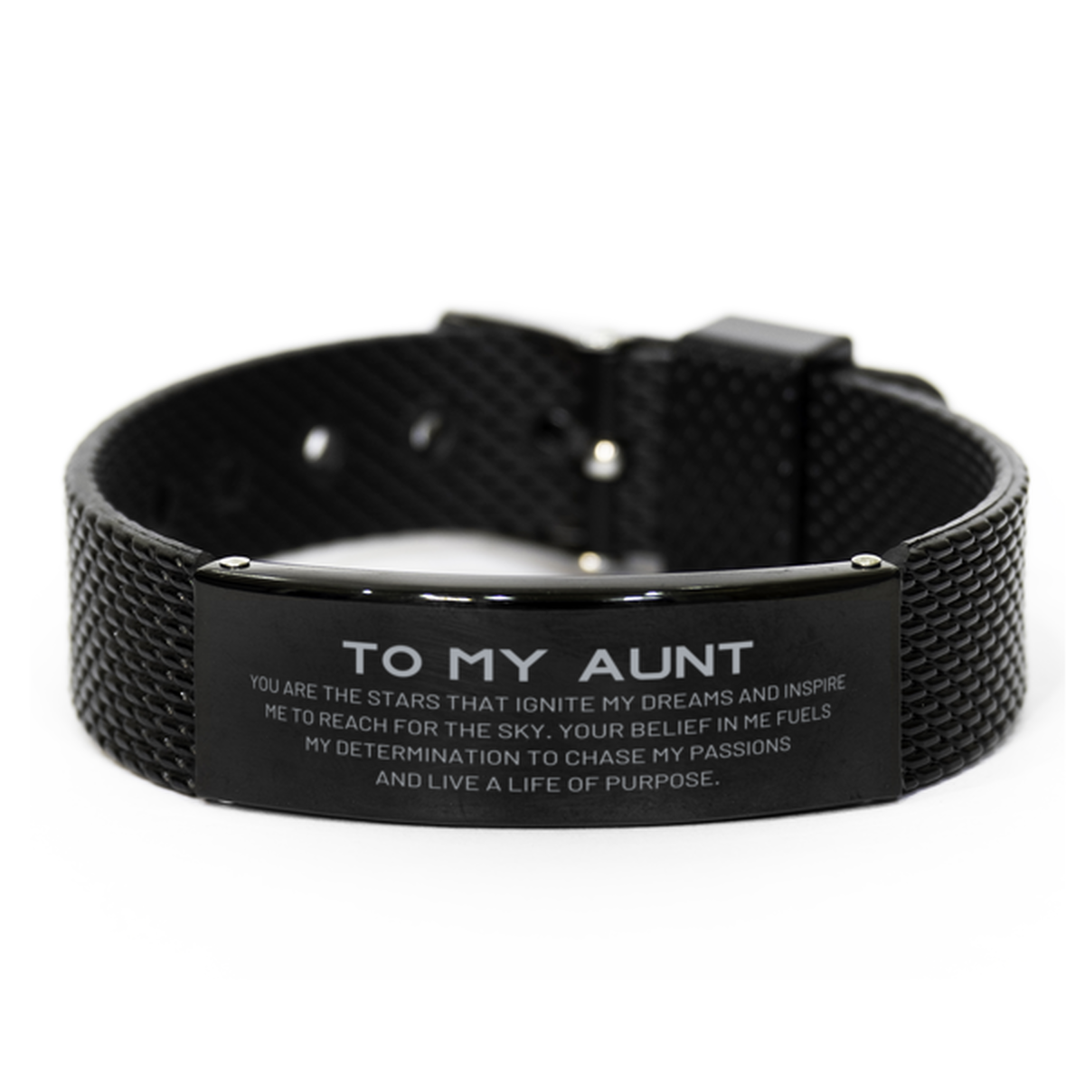 Aunt Black Shark Mesh Bracelet - You are the stars that ignite my dreams | Unique Birthday Gift