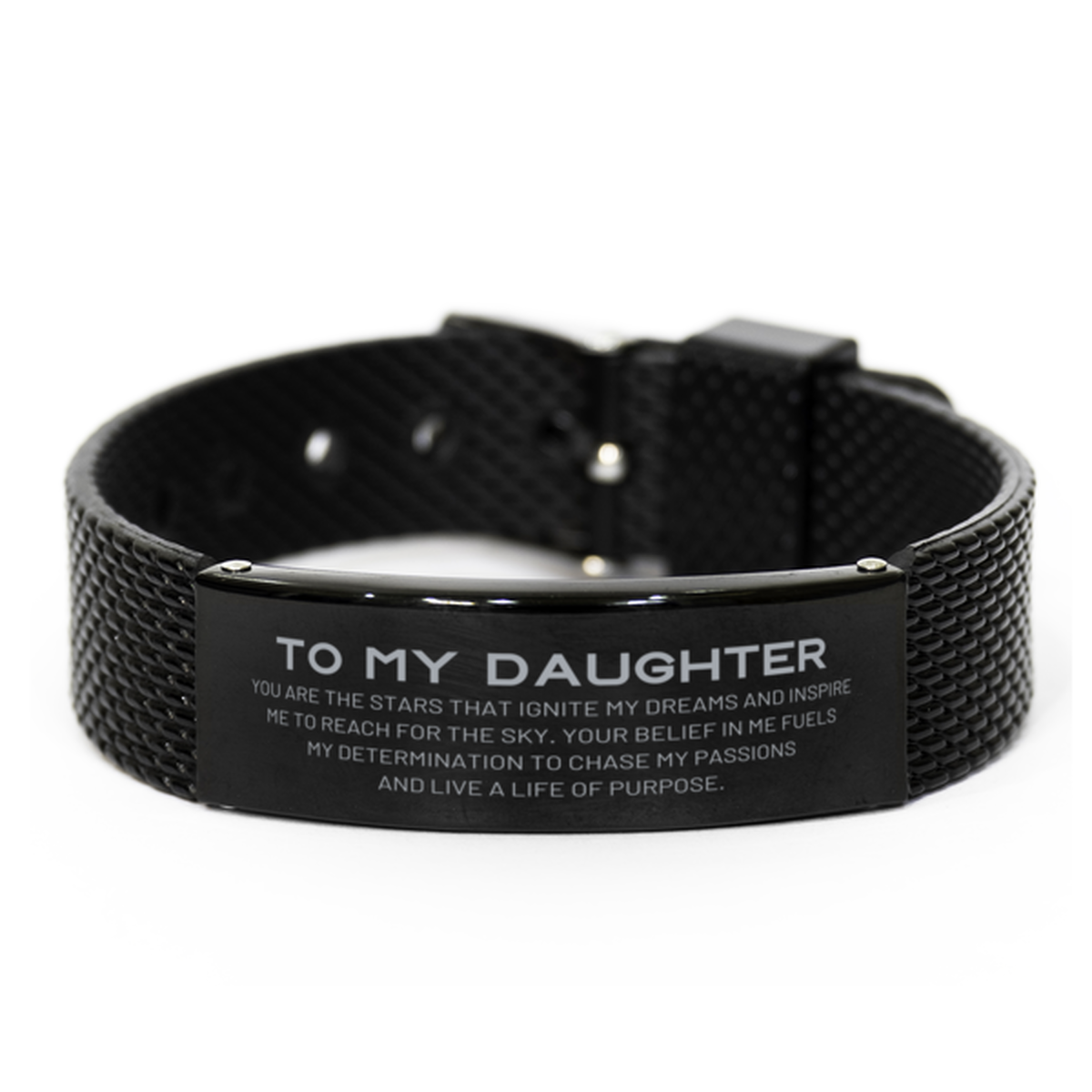 Daughter Black Shark Mesh Bracelet - You are the stars that ignite my dreams | Birthday Gift