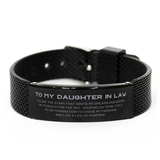 Daughter In Law Black Shark Mesh Bracelet - You Are The Stars | Birthday Gift