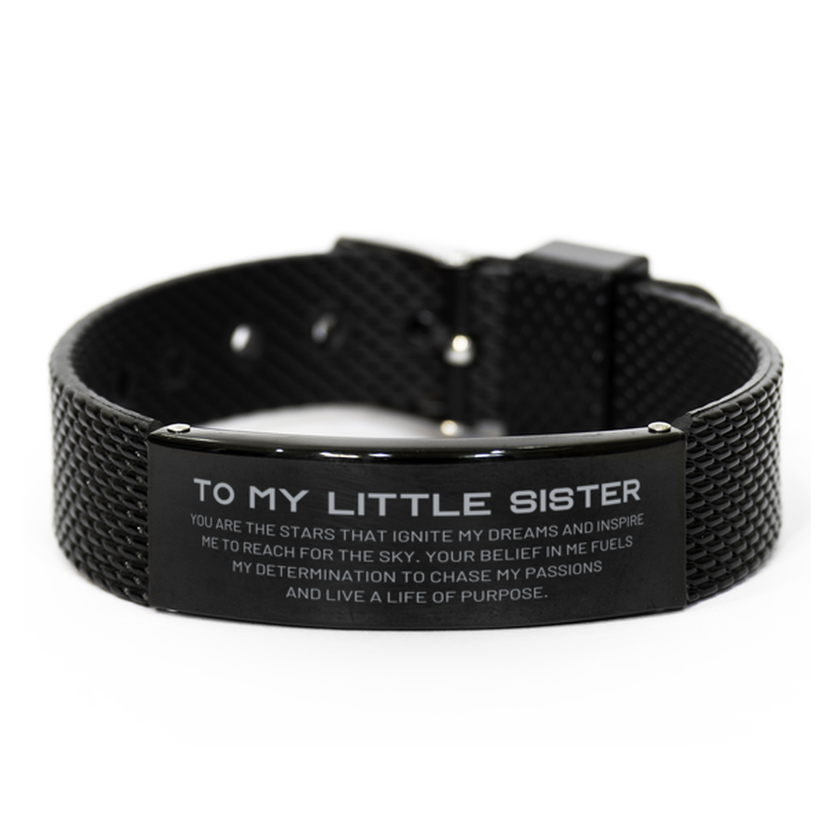 Little Sister Black Shark Mesh Bracelet - You are the stars that ignite my dreams | Birthday Gift