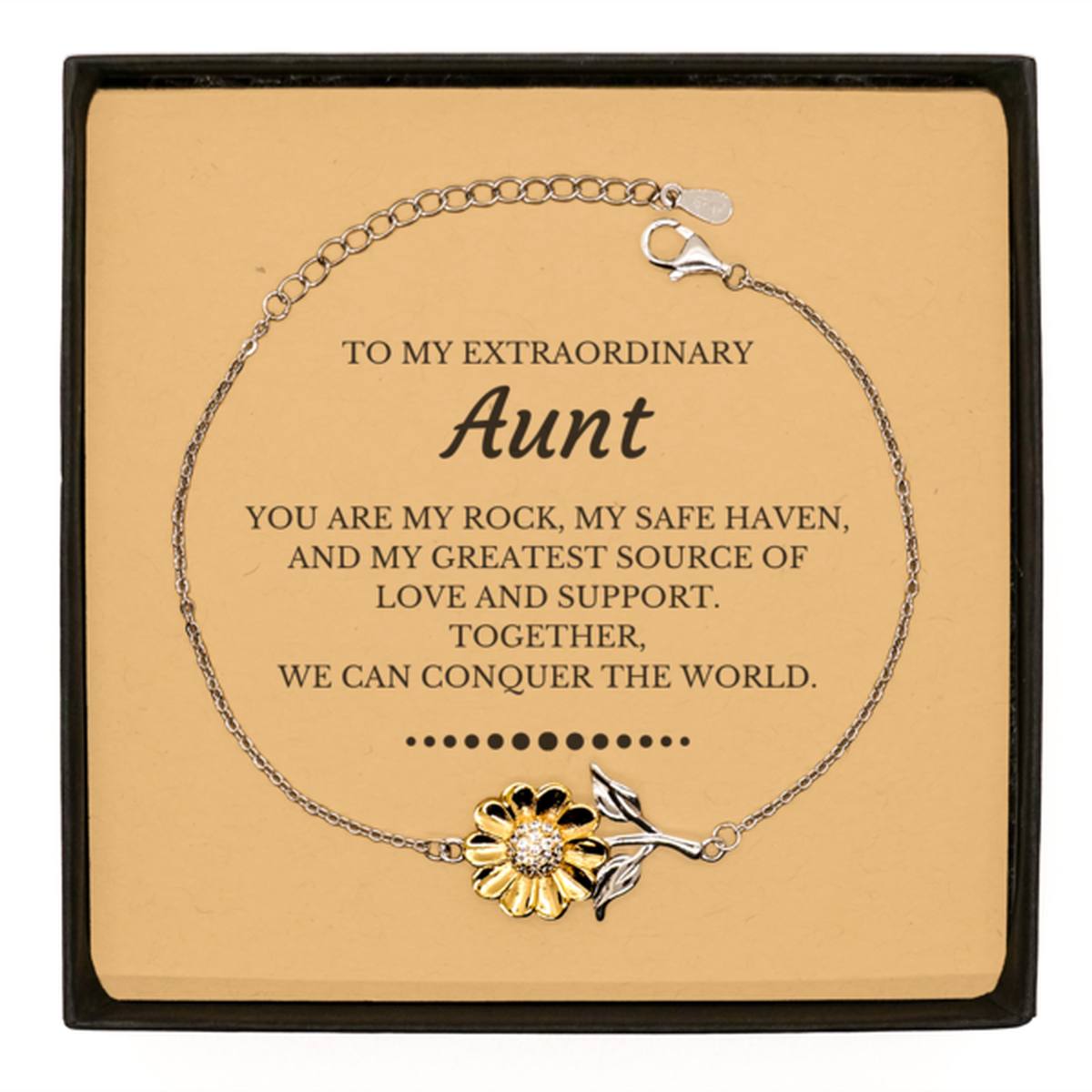 Aunt Sunflower Bracelet - Together We Can Conquer The World | Birthday & Christmas Gift