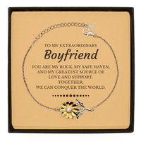 Load image into Gallery viewer, Boyfriend Sunflower Bracelet - Together We Can Conquer the World | Birthday Gift
