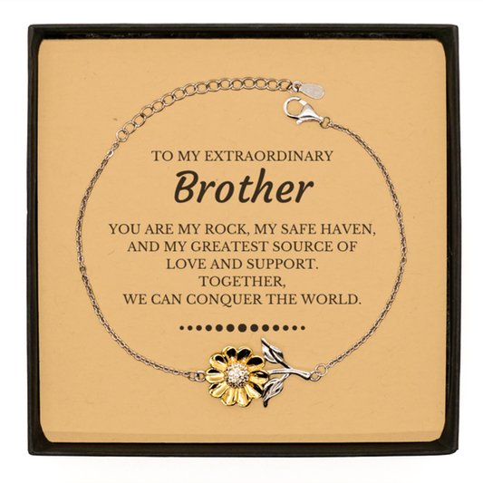 Brother Sunflower Bracelet - Together We Can Conquer the World | Birthday Gift