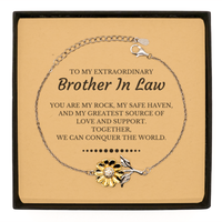 Load image into Gallery viewer, Brother In Law Sunflower Bracelet - Together, We Can Conquer the World | Birthday Gift
