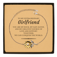 Load image into Gallery viewer, Girlfriend Sunflower Bracelet - Together We Can Conquer the World | Birthday Gift
