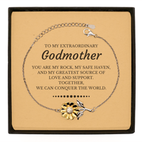 Load image into Gallery viewer, Godmother Sunflower Bracelet - Together We Can Conquer the World | Birthday &amp; Christmas Gift
