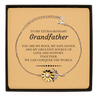 Load image into Gallery viewer, Grandfather Sunflower Bracelet - Together, We Can Conquer the World | Birthday Gift
