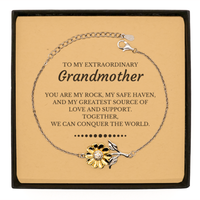 Load image into Gallery viewer, Grandmother Sunflower Bracelet - Together We Can Conquer the World | Birthday &amp; Christmas Gift
