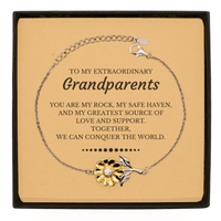 Load image into Gallery viewer, Grandparents Sunflower Bracelet - Together We Can Conquer the World | Heartfelt Gift
