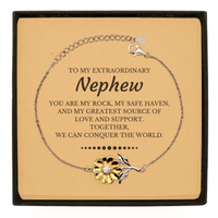Load image into Gallery viewer, Nephew Sunflower Bracelet - Together, We Can Conquer the World | Birthday Gift
