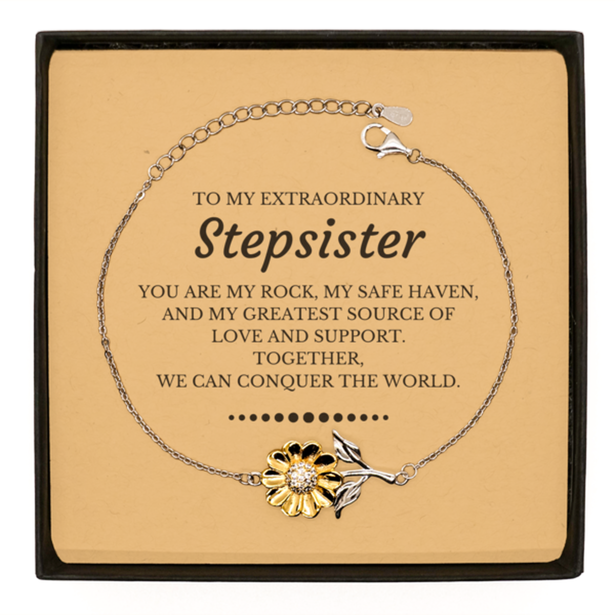 Stepsister Sunflower Bracelet - Together, We Can Conquer the World | Birthday Gift