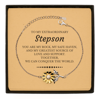 Load image into Gallery viewer, Stepson Sunflower Bracelet - Together, We Can Conquer the World | Birthday or Christmas Gift
