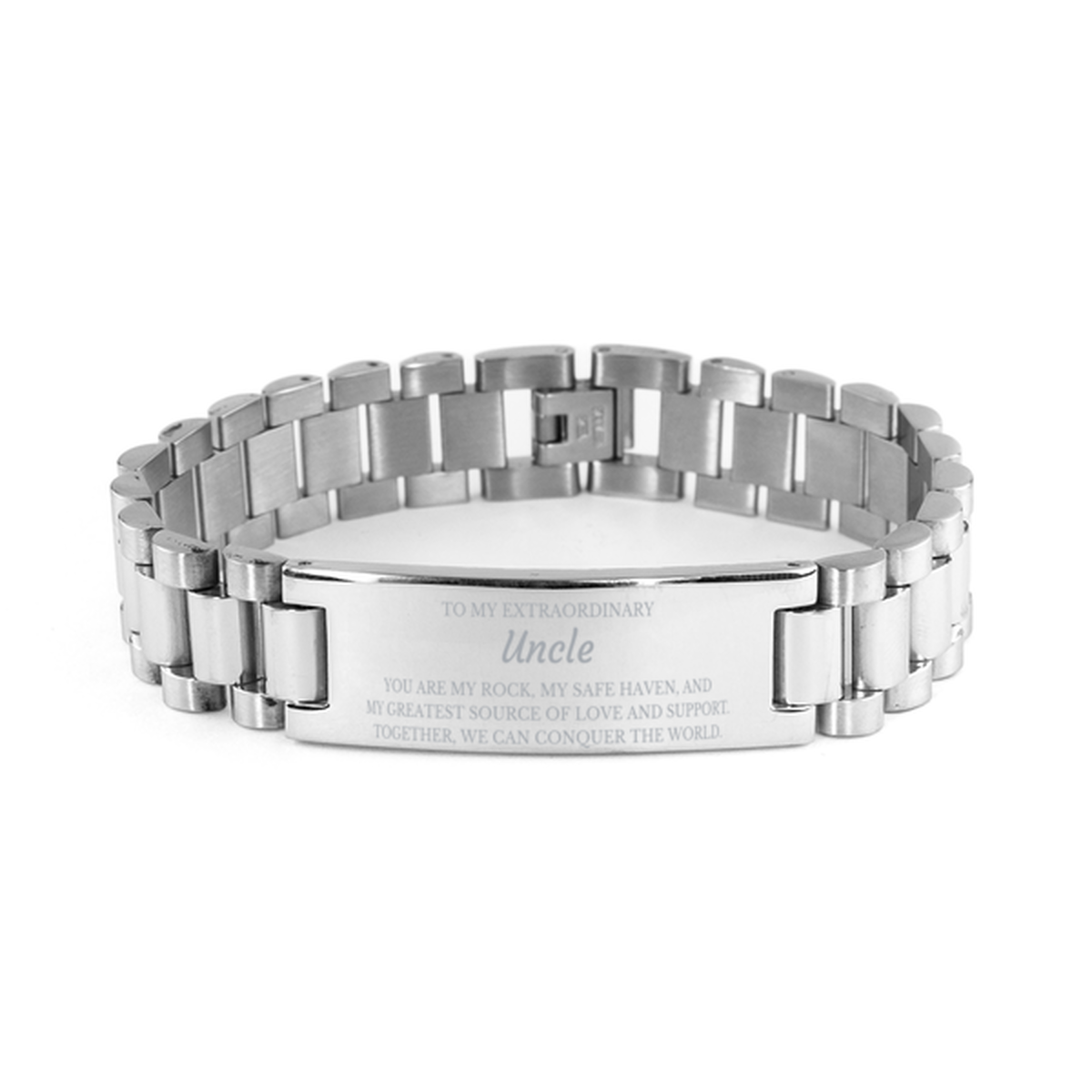 To My Extraordinary Uncle Gifts, Together, we can conquer the world, Birthday Ladder Stainless Steel Bracelet For Uncle, Christmas Gifts For Uncle