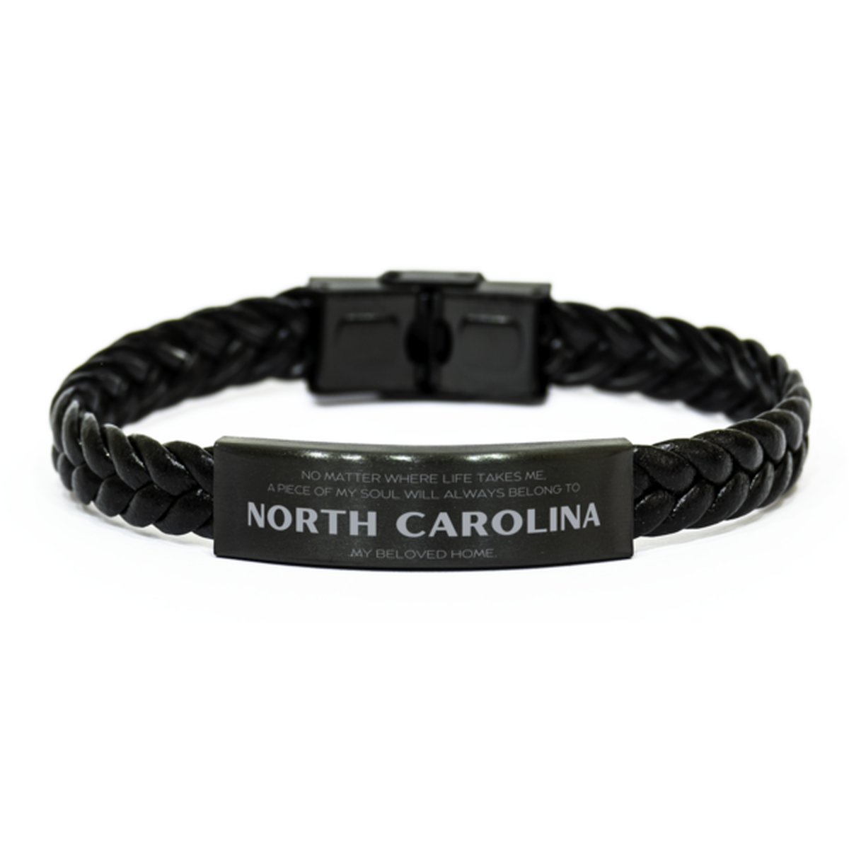 North Carolina Men Bracelet - My Soul Will Always Belong to NC | Unique Birthday Gift