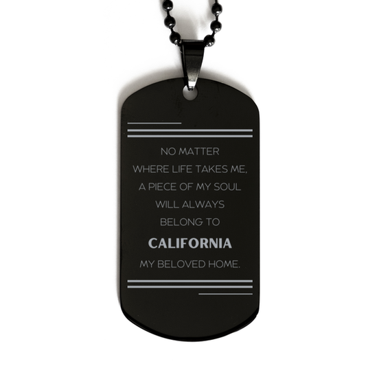 California Dog Tag Necklace - My Soul Belongs to California | Unique Gift for Birthdays