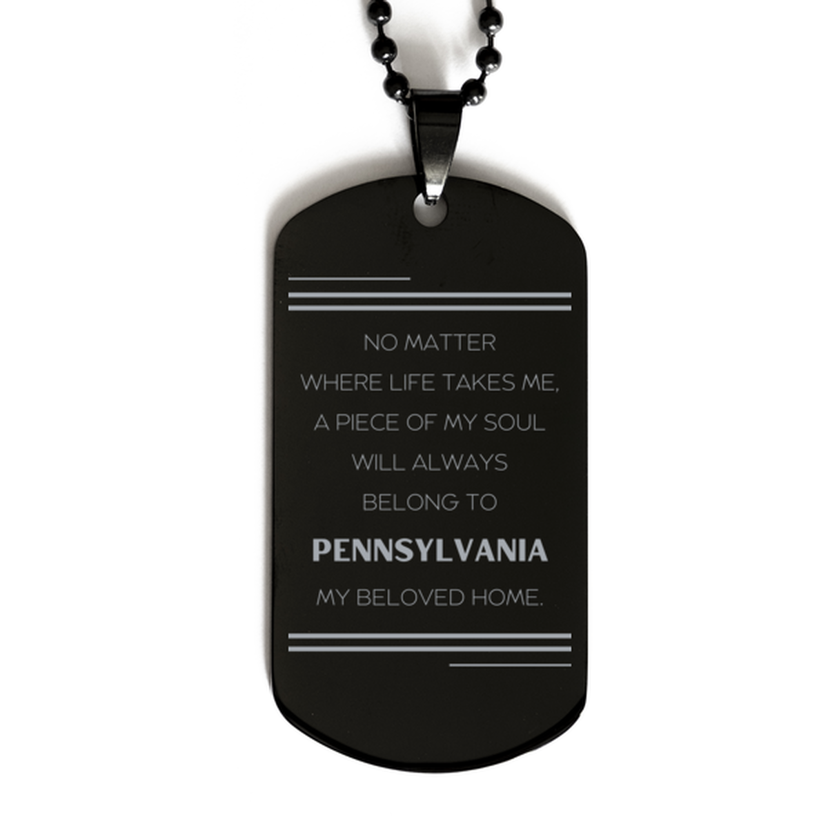 Love Pennsylvania State Gifts, My soul will always belong to Pennsylvania, Proud Black Dog Tag, Birthday Unique Gifts For Pennsylvania Men, Women, Friends