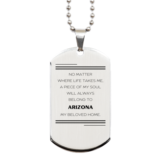 Arizona Dog Tag Necklace - My Soul Belongs to Arizona | Birthday Gift