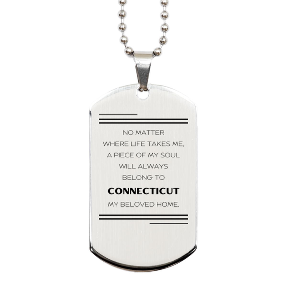Connecticut Pride Necklace - My Soul Belongs to Connecticut | Birthday Gift