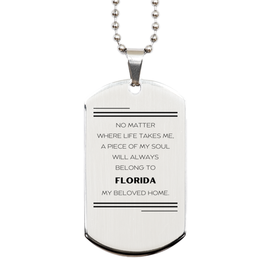 Florida State Pride Necklace - My Soul Will Always Belong to Florida | Birthday Gift
