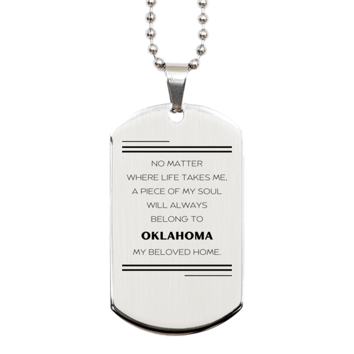 Oklahoma State Gifts Necklace - My Soul Belongs to Oklahoma | Birthday Gift
