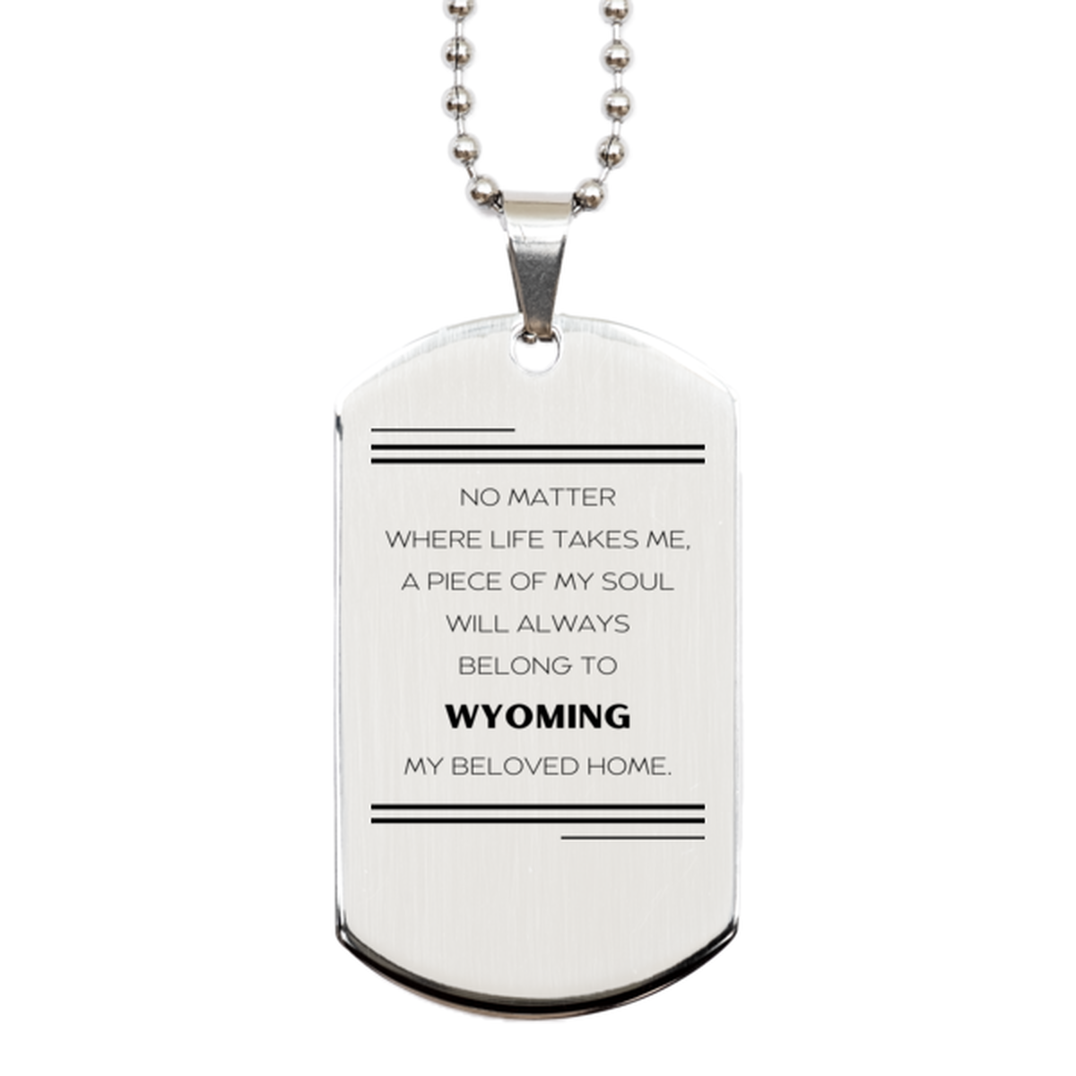 Wyoming Pride Necklace - My Soul Will Always Belong to Wyoming | Birthday Gift