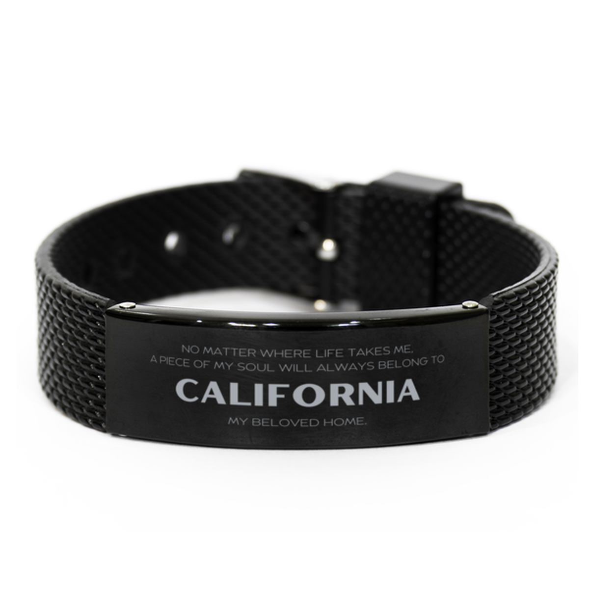 California Lover Black Bracelet - My Soul Belongs to California | Unique Gift for Any Occasion