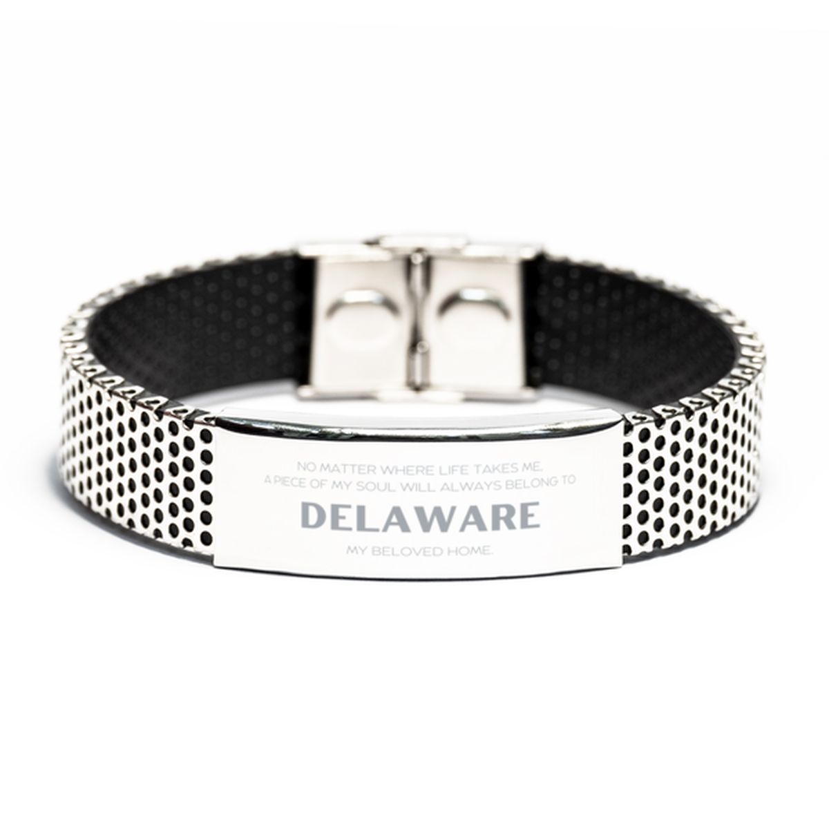 Love Delaware State Gifts, My soul will always belong to Delaware, Proud Stainless Steel Bracelet, Birthday Unique Gifts For Delaware Men, Women, Friends