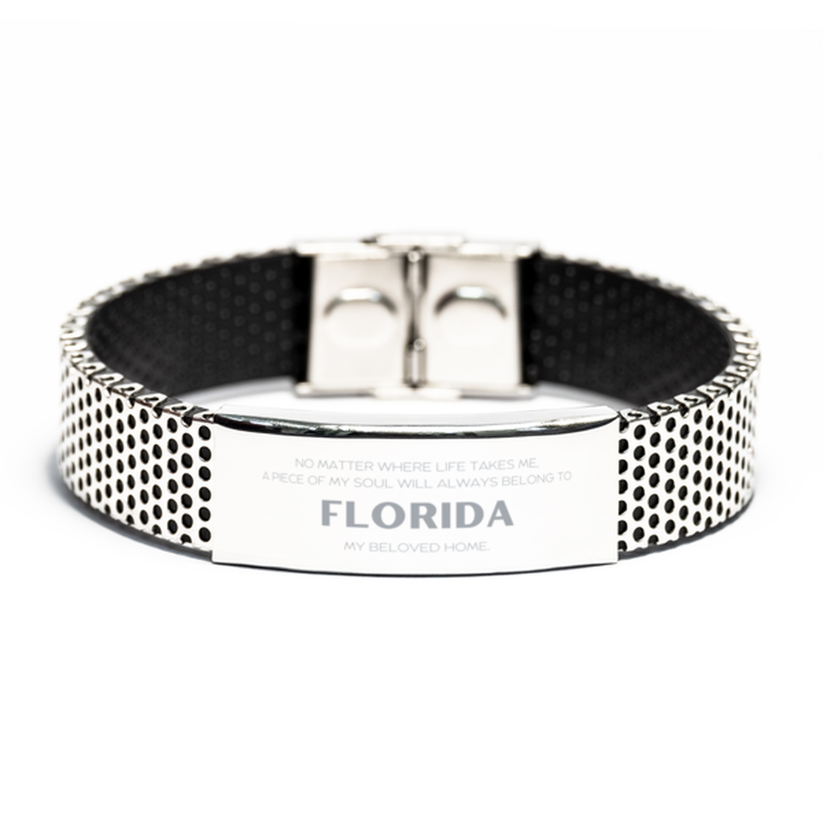 Love Florida State Gifts, My soul will always belong to Florida, Proud Stainless Steel Bracelet, Birthday Unique Gifts For Florida Men, Women, Friends