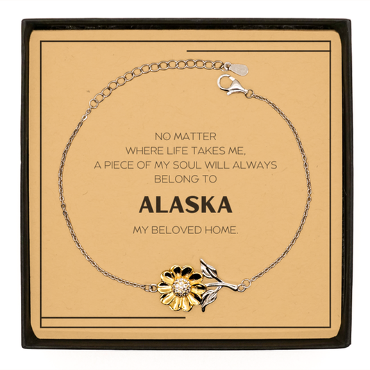 Alaska Lover Sunflower Bracelet - My Soul Belongs to Alaska | Unique Gift for All Occasions