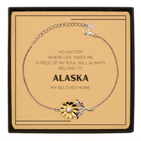 Load image into Gallery viewer, Alaska Lover Sunflower Bracelet - My Soul Belongs to Alaska | Unique Gift for All Occasions
