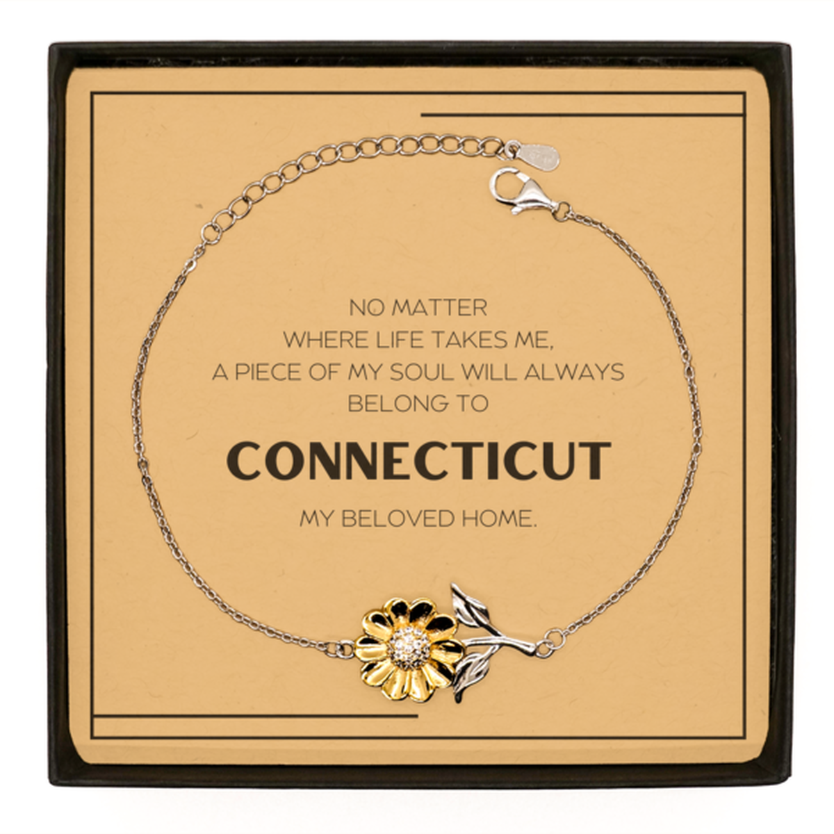 Connecticut Bracelet - My Soul Belongs to Connecticut | Birthday Gift