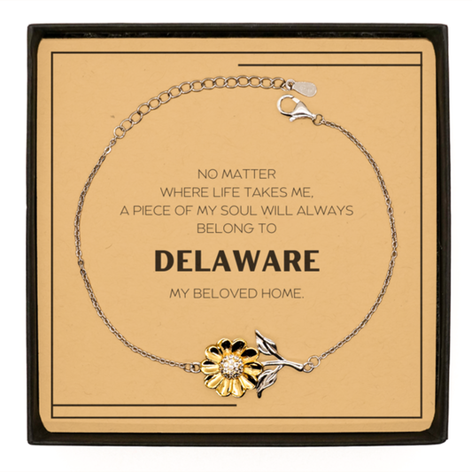 Delaware Sunflower Bracelet - My Soul Will Always Belong to Delaware | Meaningful Gift