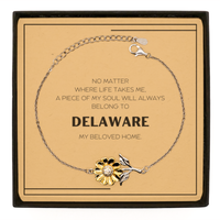 Load image into Gallery viewer, Delaware Sunflower Bracelet - My Soul Will Always Belong to Delaware | Meaningful Gift
