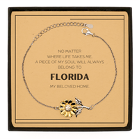 Load image into Gallery viewer, Florida Gift Sunflower Bracelet - My Soul Belongs to Florida | Unique Birthday Gift
