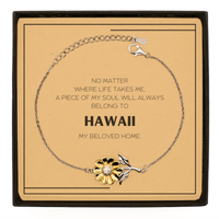 Load image into Gallery viewer, Hawaii Gift Sunflower Bracelet - My Soul Will Always Belong to Hawaii | Birthday Gift
