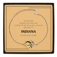 Load image into Gallery viewer, Indiana Sunflower Bracelet - My Soul Will Always Belong to Indiana | Heartfelt Gift
