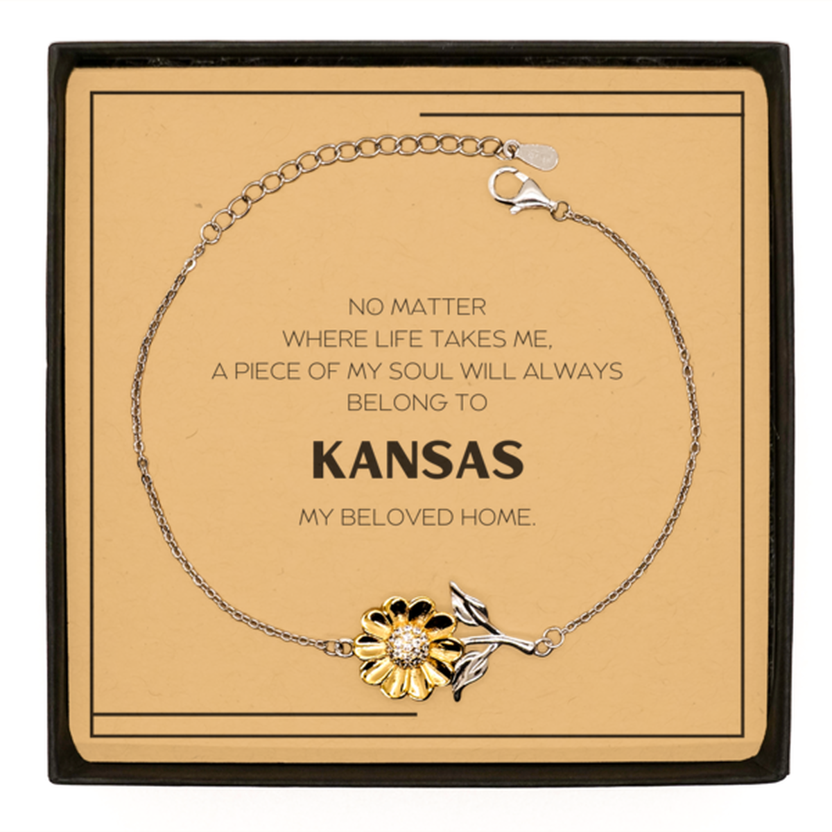 Kansas State Sunflower Bracelet - My Soul Belongs to Kansas | Meaningful Gift