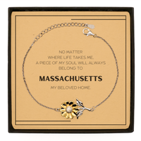 Load image into Gallery viewer, Massachusetts Sunflower Bracelet - My Soul Belongs to Massachusetts | Meaningful Gift

