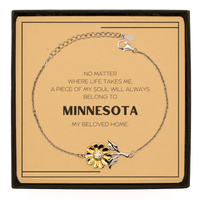 Load image into Gallery viewer, Minnesota Sunflower Bracelet - My Soul Will Always Belong to Minnesota | Birthday Gift
