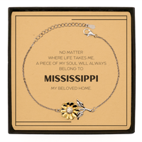 Load image into Gallery viewer, Mississippi State Sunflower Bracelet - My Soul Belongs to Mississippi | Unique Gift for Any Occasion
