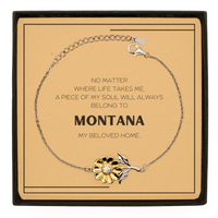 Load image into Gallery viewer, Montana Gift Sunflower Bracelet - My Soul Belongs to Montana | Perfect Birthday Gift
