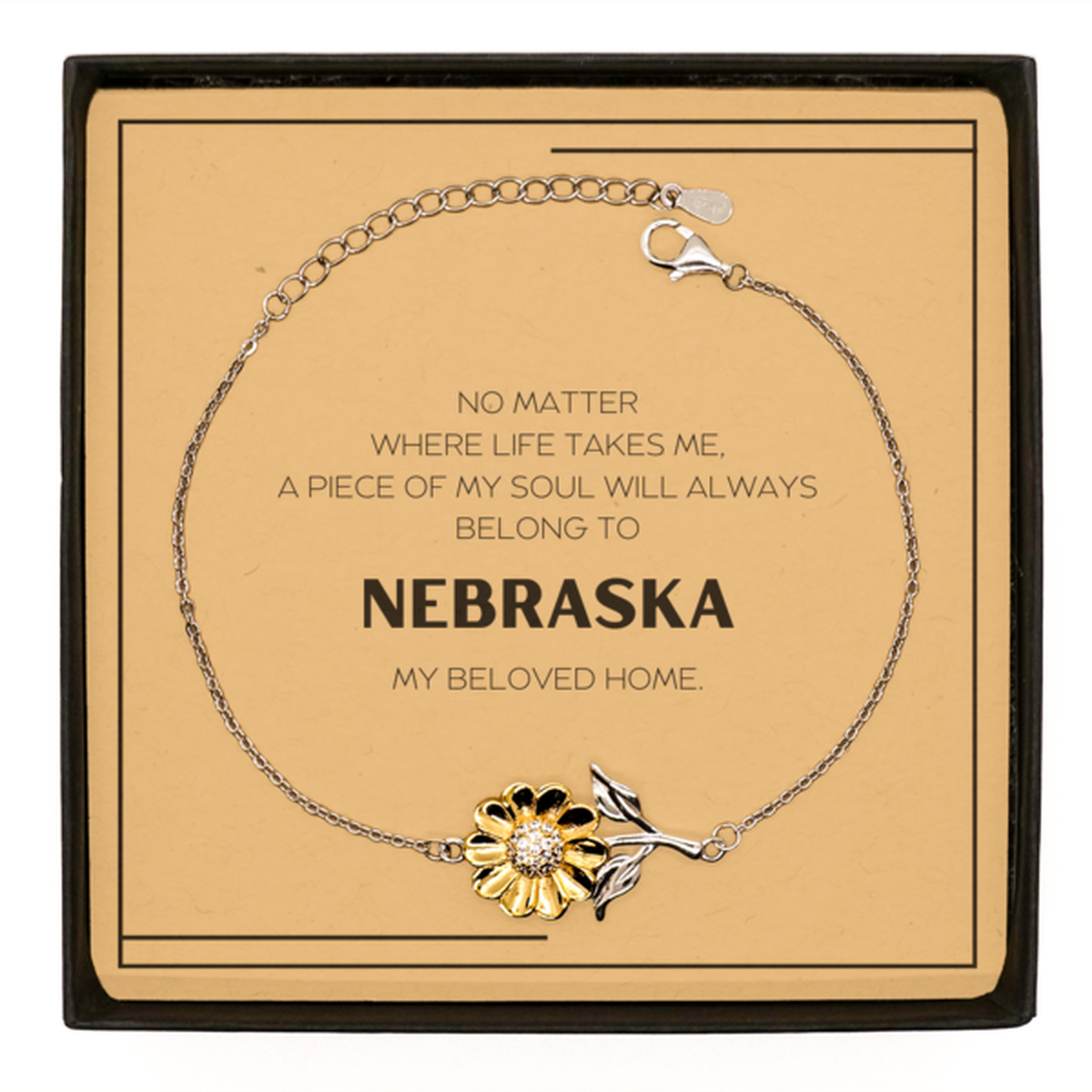 Nebraska Gift Bracelet - My Soul Will Always Belong to Nebraska | Meaningful Gift