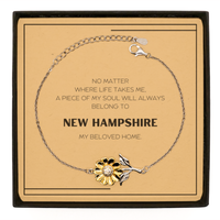 Load image into Gallery viewer, New Hampshire Sunflower Bracelet - My Soul Will Always Belong to New Hampshire | Unique Birthday Gift

