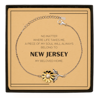 Load image into Gallery viewer, New Jersey Gift Sunflower Bracelet - My Soul Belongs to NJ | Meaningful Birthday Gift

