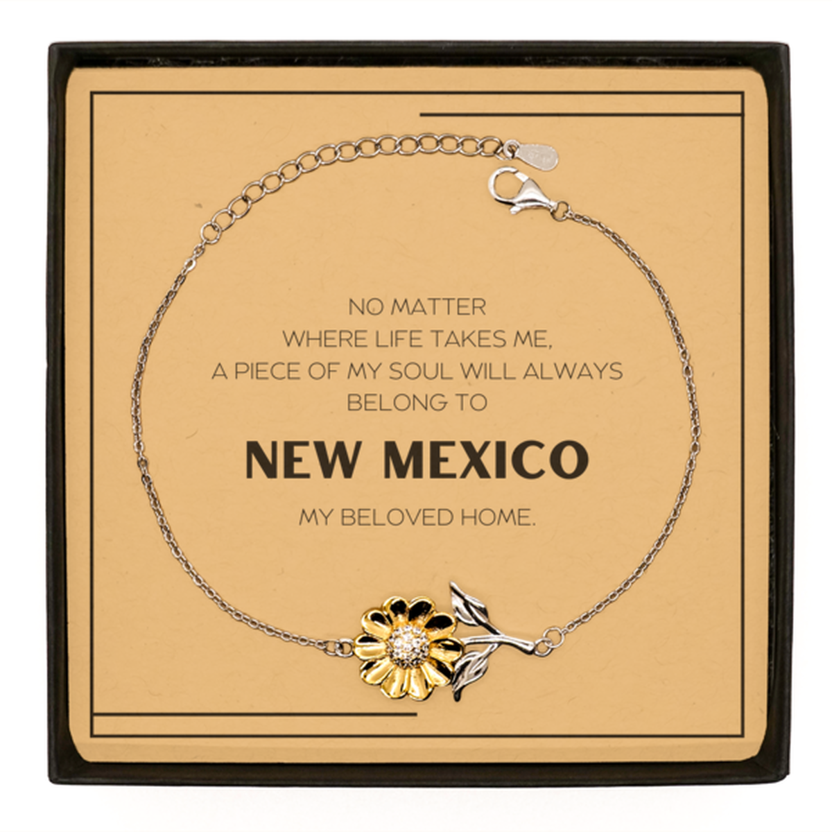 New Mexico Sunflower Bracelet - My Soul Will Always Belong to New Mexico | Thoughtful Gift