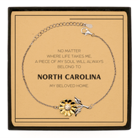 Load image into Gallery viewer, North Carolina Gift Sunflower Bracelet - My Soul Belongs to NC | Birthday Gift
